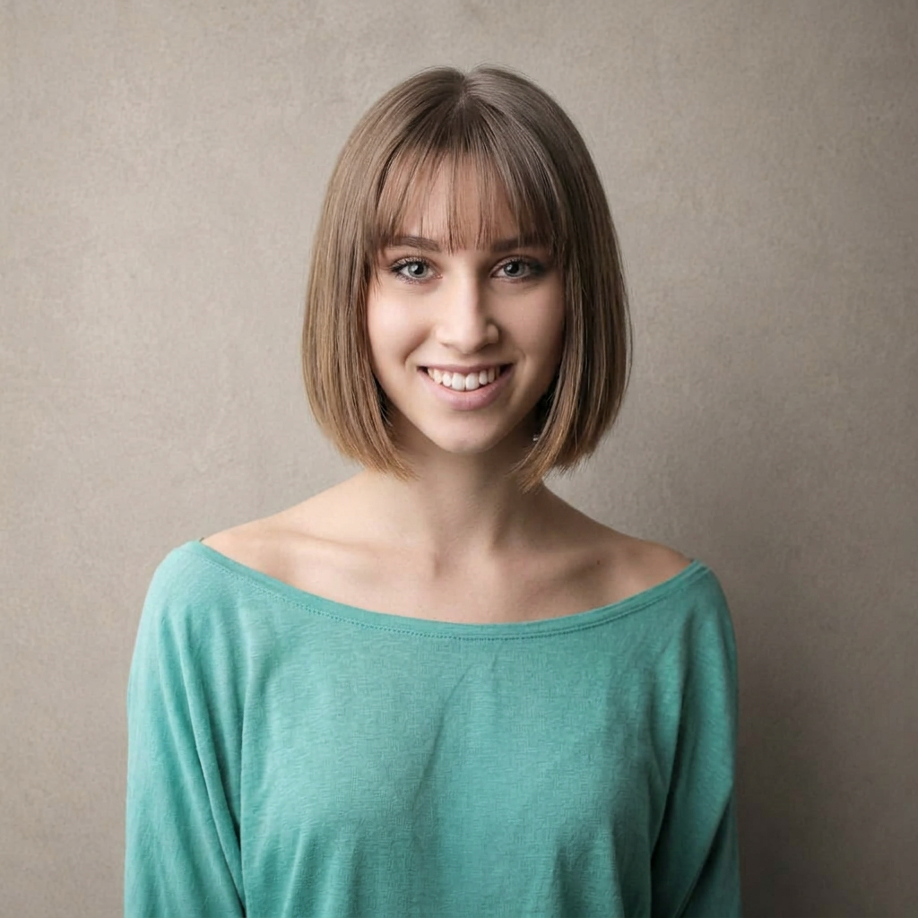 French bob, sleek straight